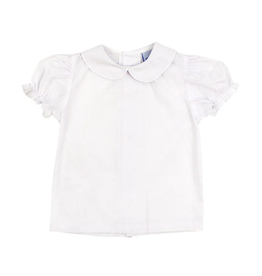 The Bailey Boys White Girls Short Sleeve Blouse w/ Button Back