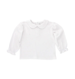 The Bailey Boys White Knit Girls L/S Shirt Button Back