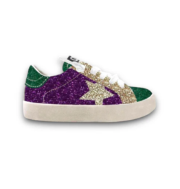 Belle Cher Mardi Gras Glitter Star Sneakers