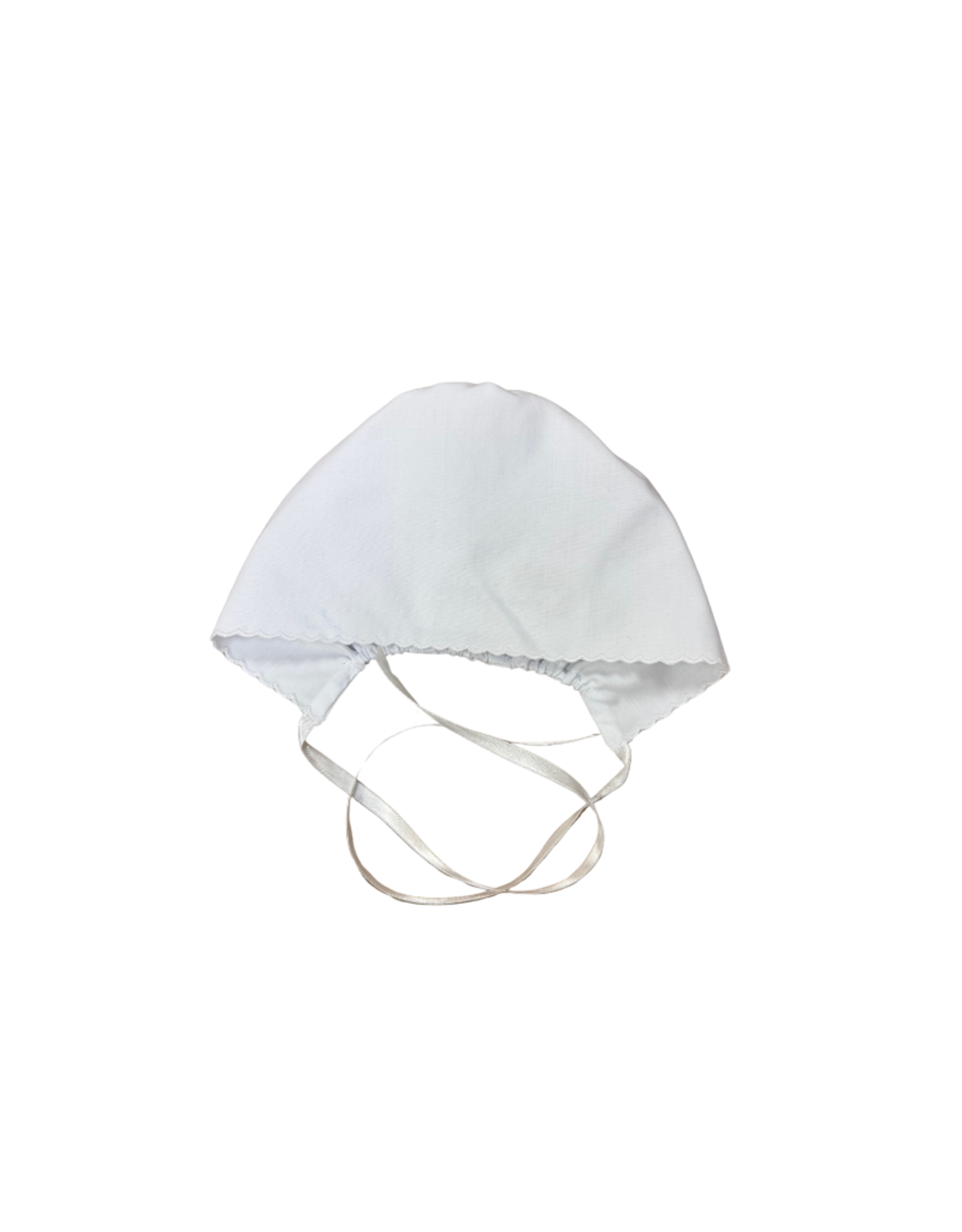 Auraluz Baby Bonnet with White Scallop Trim