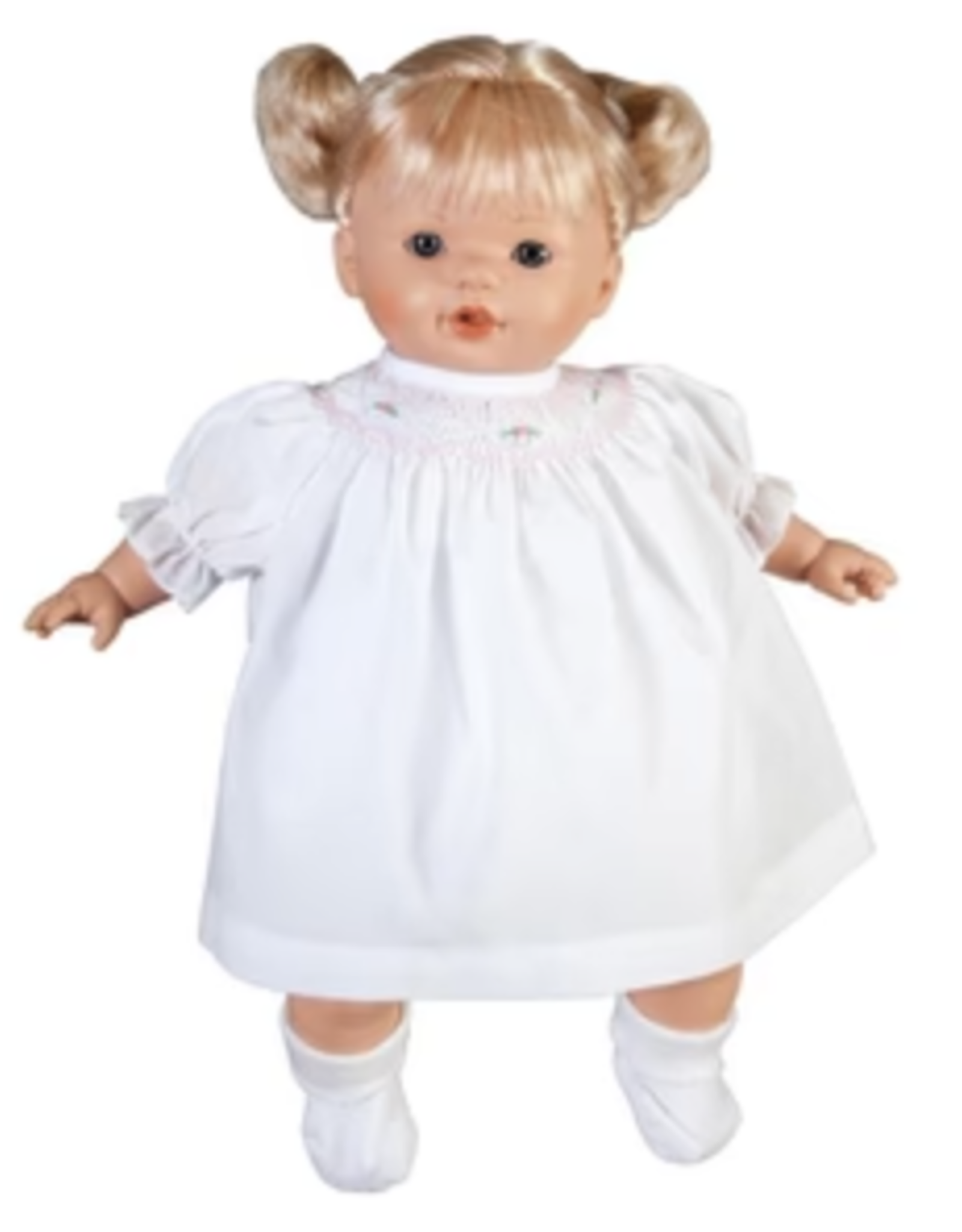Rosalina Lilly 15" Baby Doll, Blonde Pigtails w/ White Dress