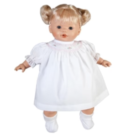 Rosalina Lilly 15" Baby Doll, Blonde Pigtails w/ White Dress
