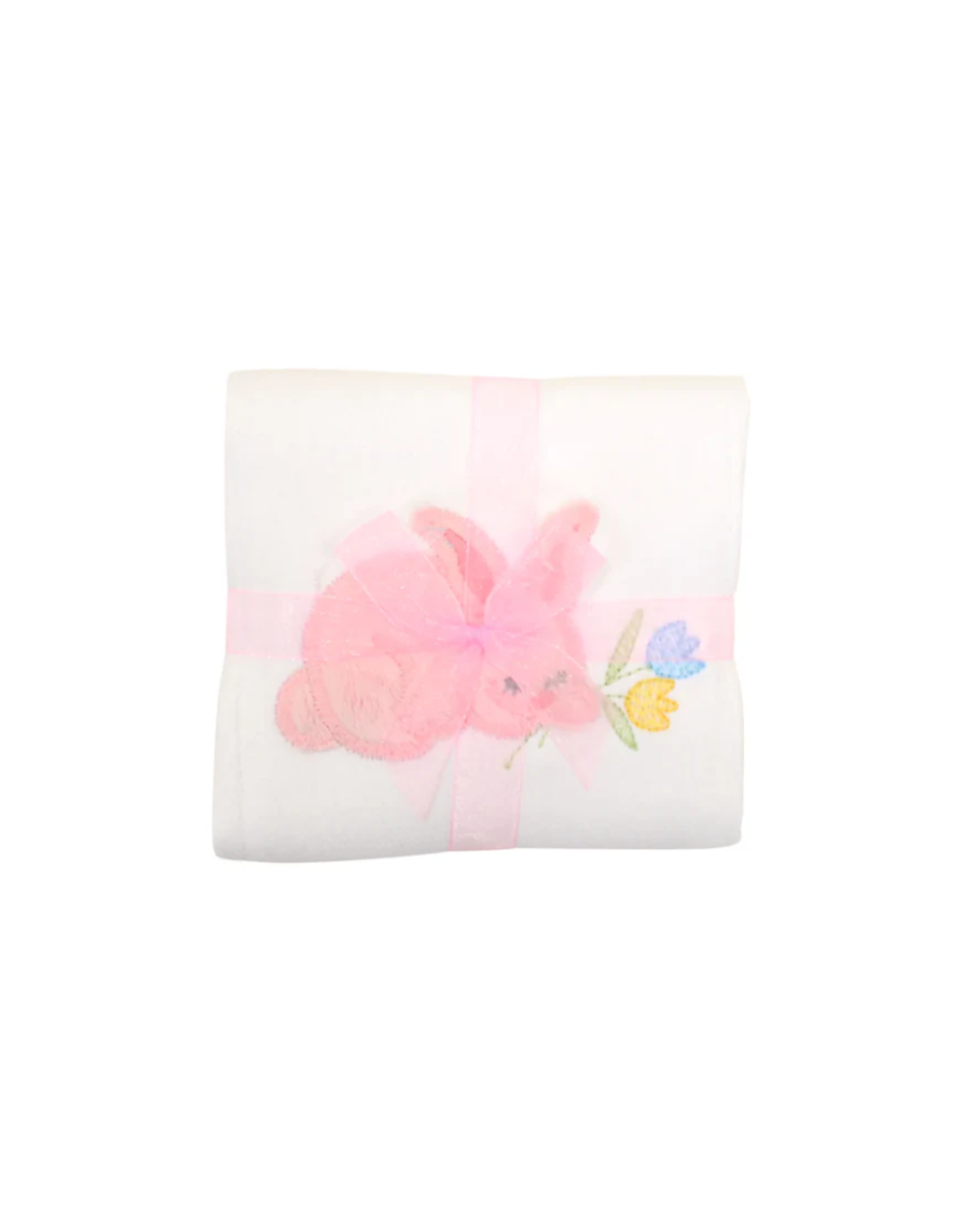3 Marthas Bunny Applique Burp, Pink