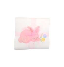 3 Marthas Bunny Applique Burp, Pink