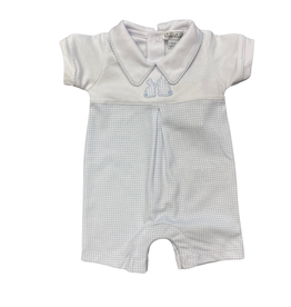 Kissy Kissy Pique Bunny Bash Short Playsuit, Light BLue/White