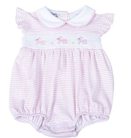 Magnolia Baby Hoppity Hop Smocked Flutters Bubble-Pink