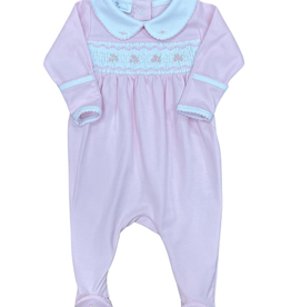 Magnolia Baby Emily and Ethan Smk Collared Footie, Pink