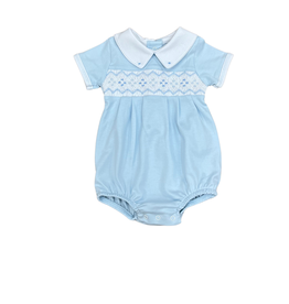 Magnolia Baby Emily and Ethan Smk Collared Bubble, Blue