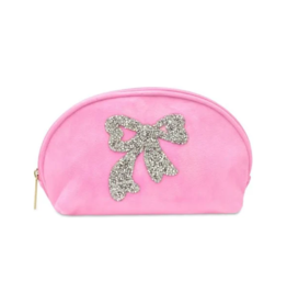 Iscream Glitter Bow Oval Cosmetic Bag