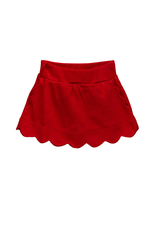 The Proper Peony Red Scallop Pima Skort