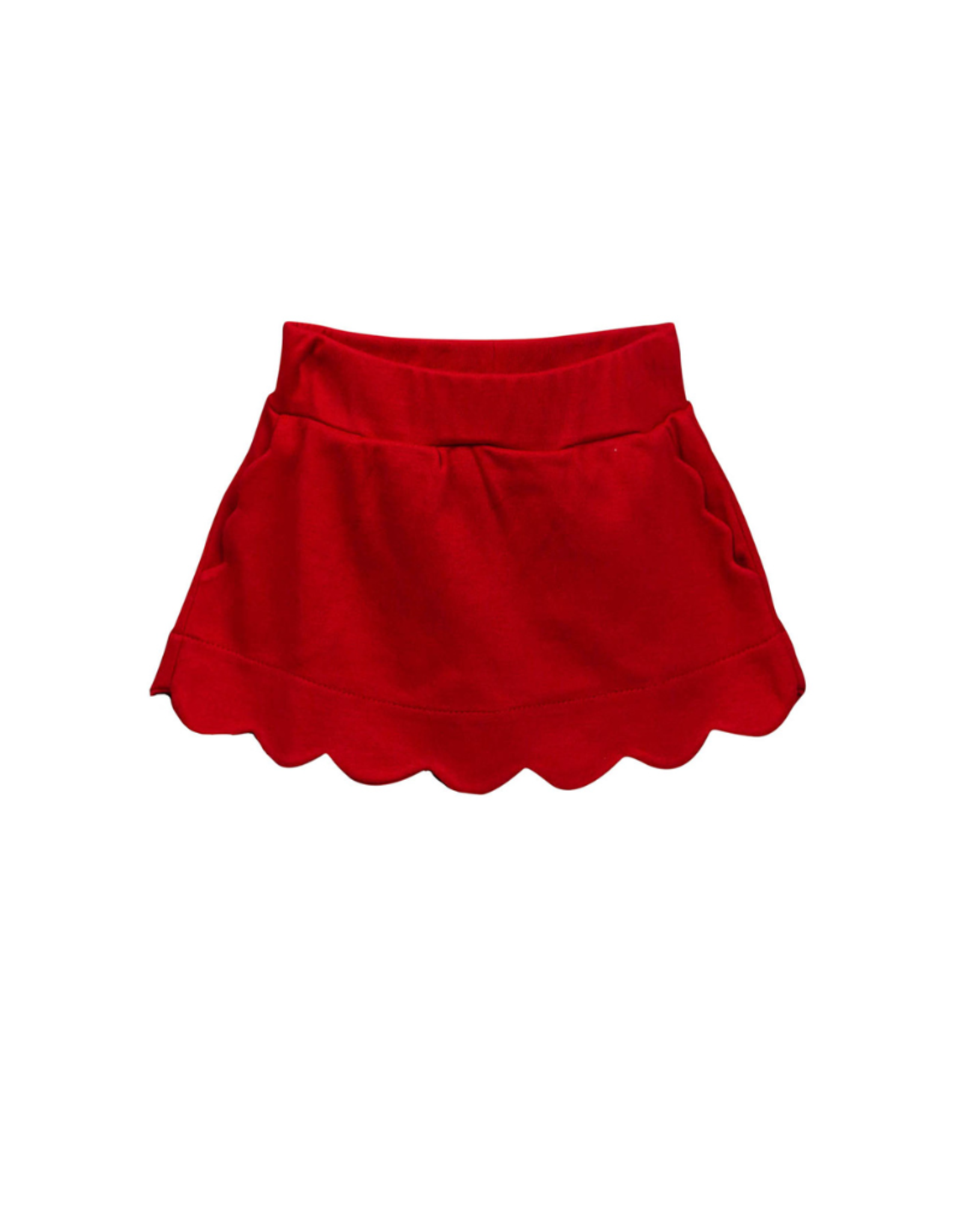 The Proper Peony Red Scallop Pima Skort