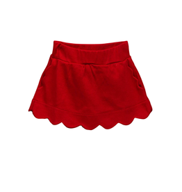 The Proper Peony Red Scallop Pima Skort