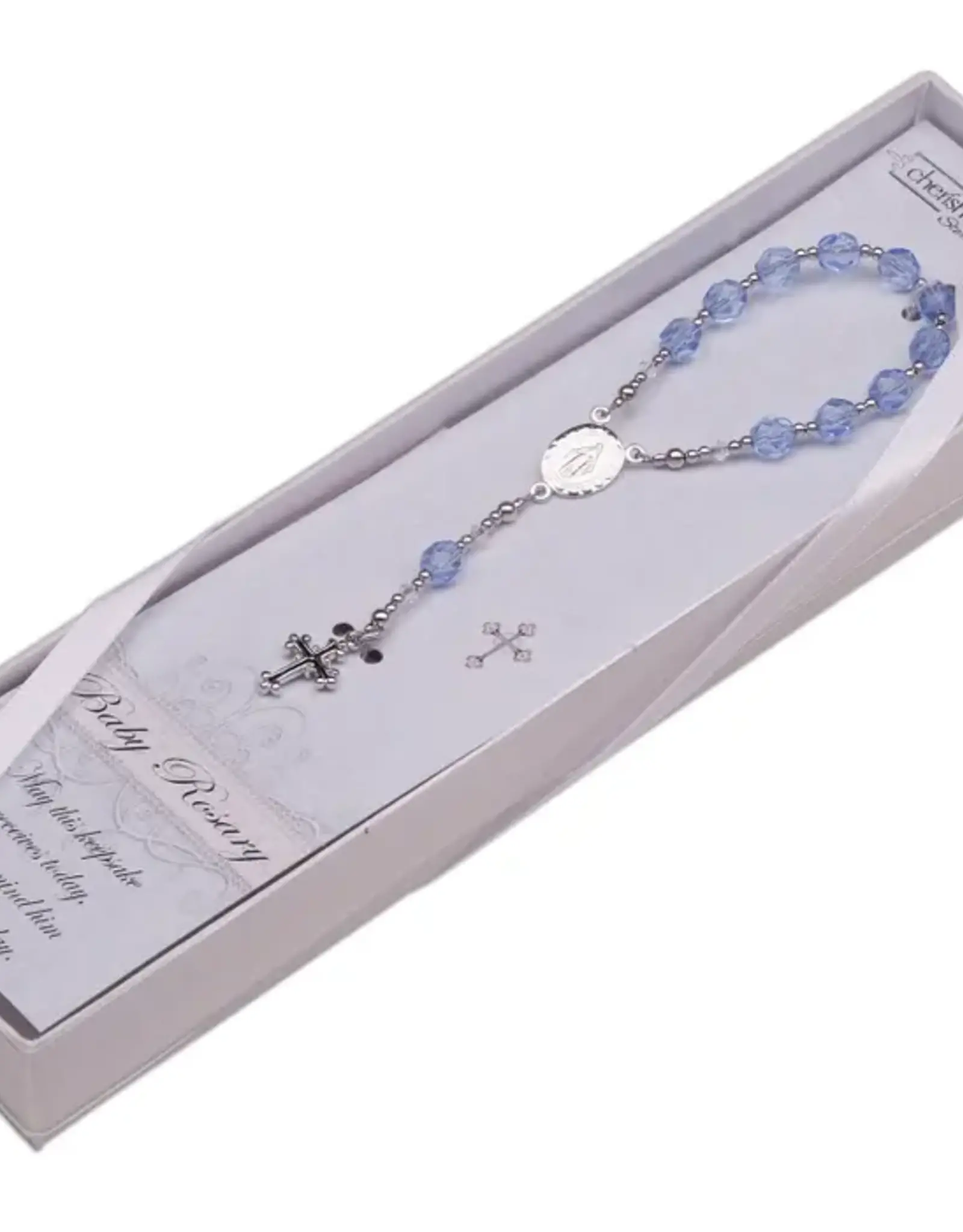 Cherished Moments Sterling Silver Blue Baby Rosary