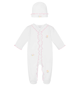 Kissy Kissy Garden Trellis White Footie/Hat Set