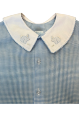 Auraluz Blue Check Button Front Bunny Bubble