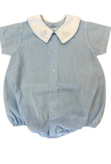 Auraluz Blue Check Button Front Bunny Bubble