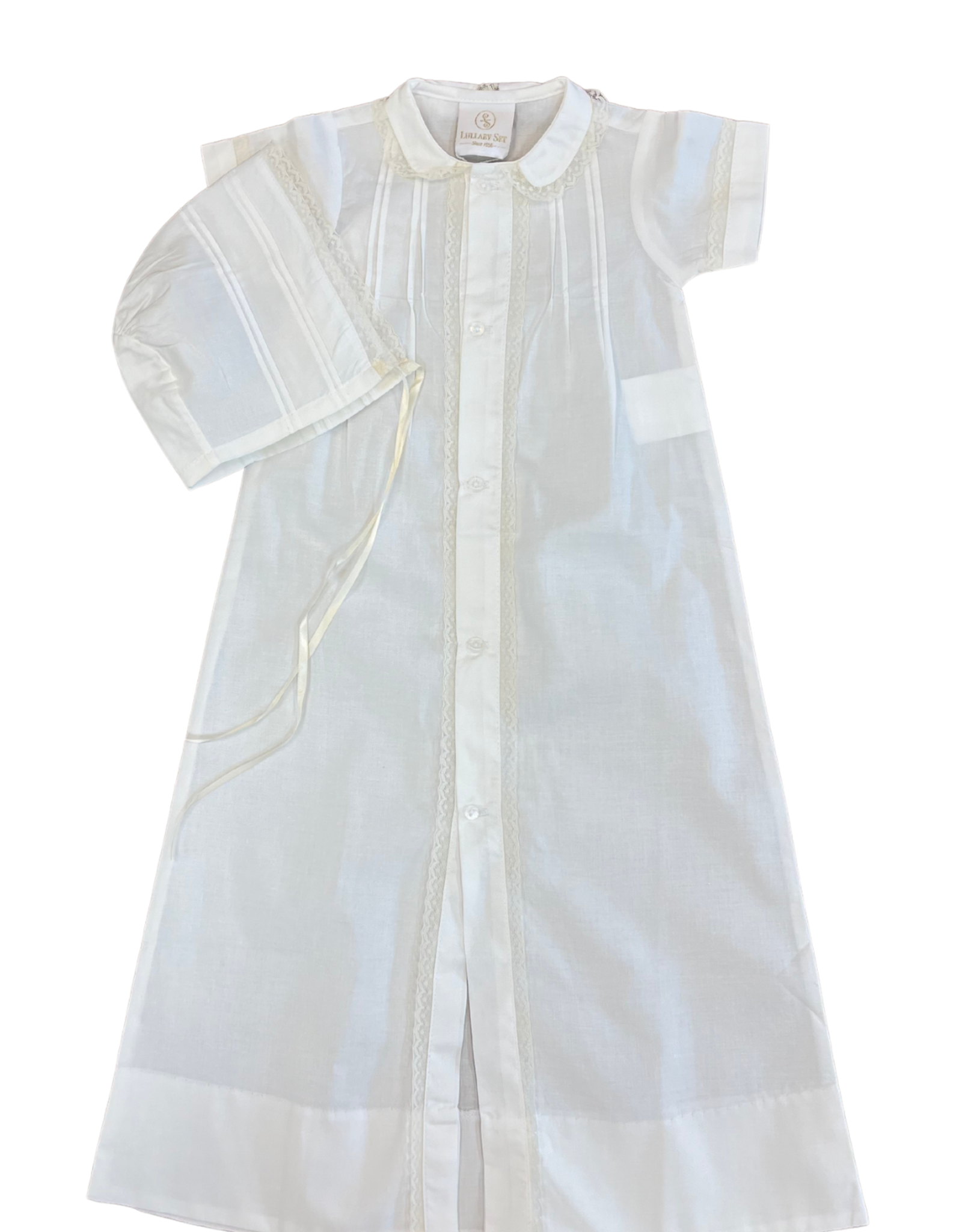 LullabySet Graham Daygown w/ Hat Blessing White/Ecru