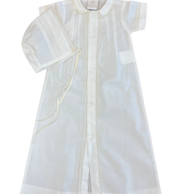 LullabySet Graham Daygown w/ Hat Blessing White/Ecru