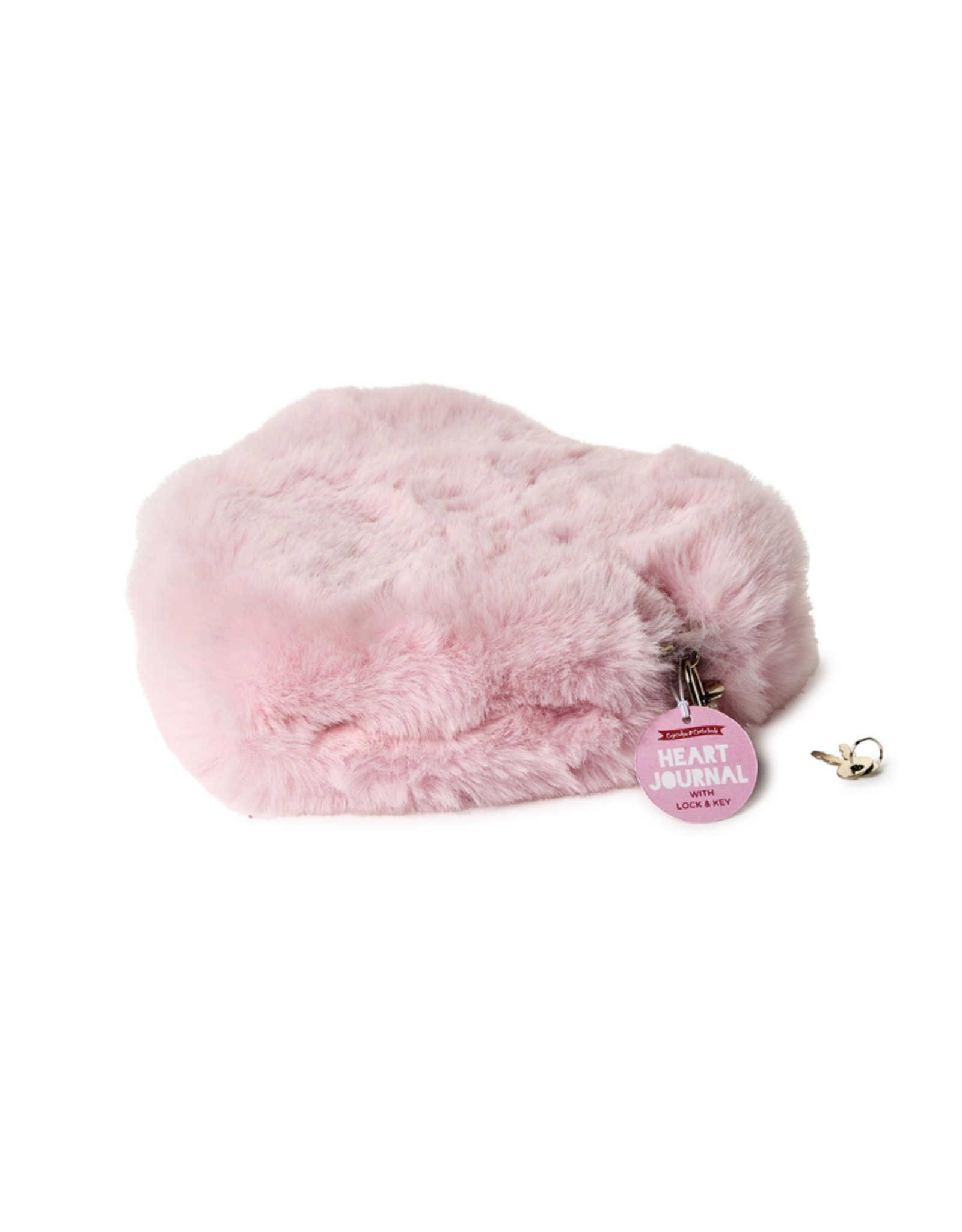 Two's Company Plush Fur Heart Journal w/ Lock & Key