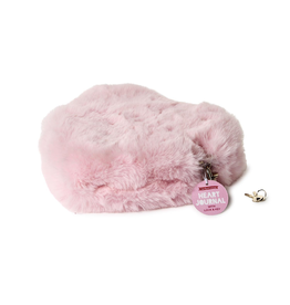 Two's Company Plush Fur Heart Journal w/ Lock & Key