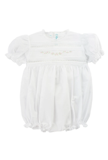 Feltman Brothers Floral Bullions And Lace Romper White