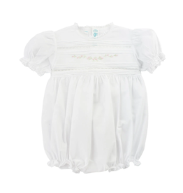 Feltman Brothers Floral Bullions And Lace Romper White