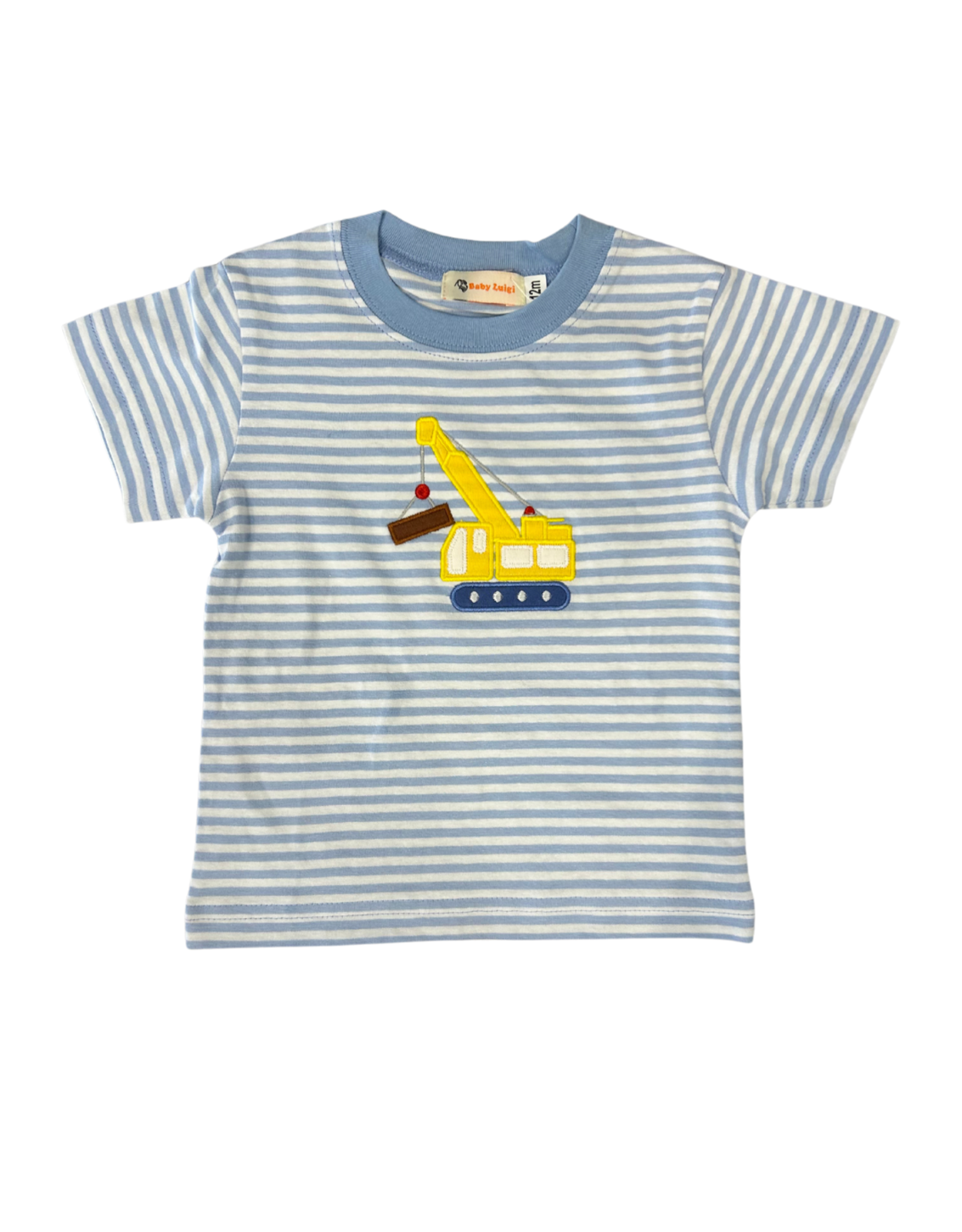 Luigi Sky Blue Stripe SS Tshirt with Crane