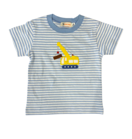 Luigi Sky Blue Stripe SS Tshirt with Crane