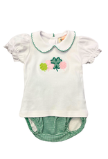 Luigi Shamrocks and Green Windowpane Girl Diaper Set