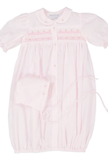Feltman Brothers Pink Ribbon Smocked Gown and Hat Set