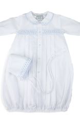 Feltman Brothers White Dot Embroidered Take Me Home Gown with Hat