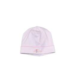 Kissy Kissy Pink Hat W/ Floral Hand Embroidery