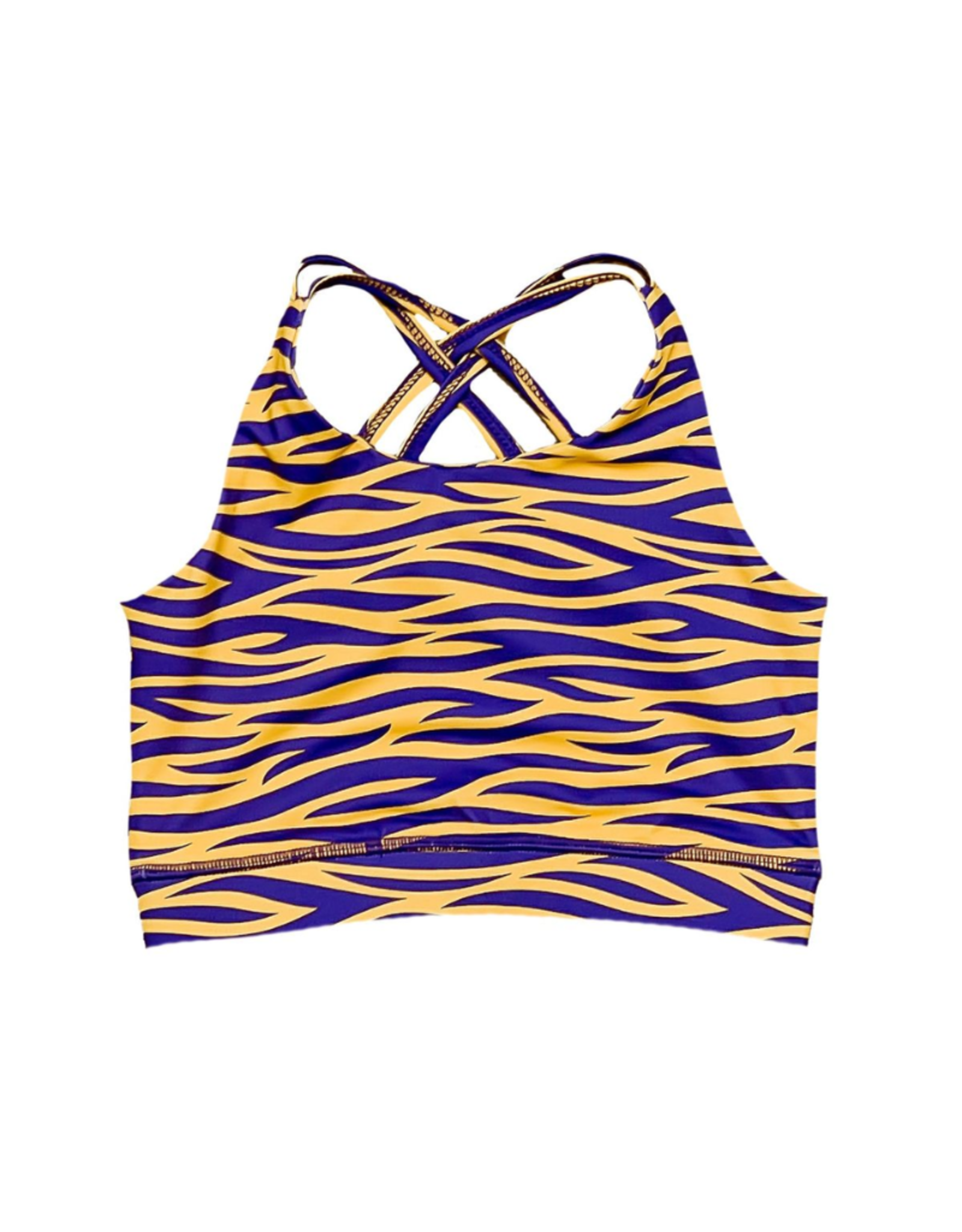 Belle Cher Tiger Striped Sports Bra
