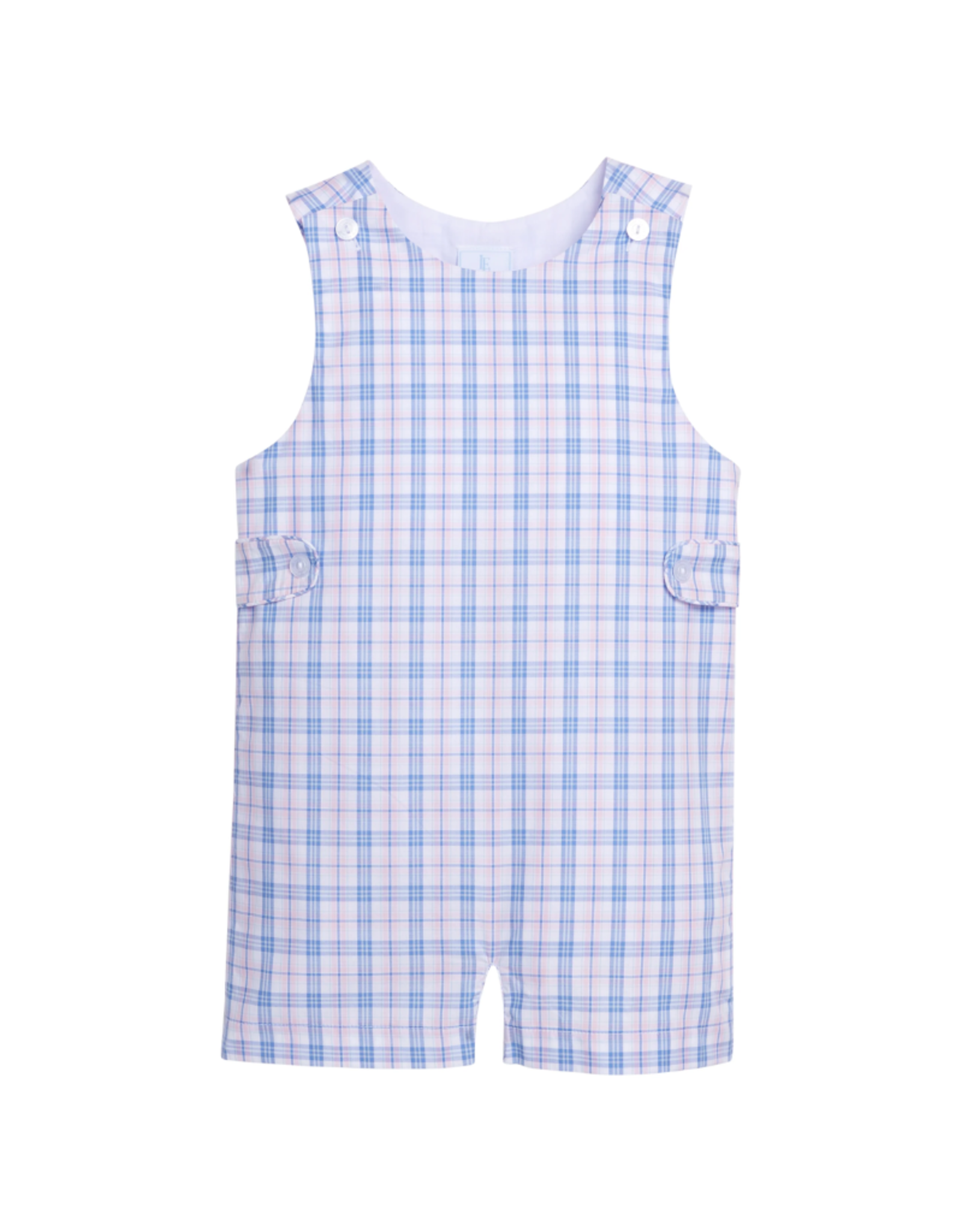 Little English Button Tab Jon Jon, Albany Plaid