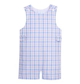 Little English Button Tab Jon Jon, Albany Plaid