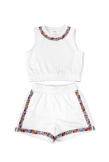 Lola and the Boys White Rainbow Gems Short Set