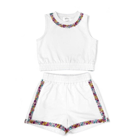 Lola and the Boys White Rainbow Gems Short Set