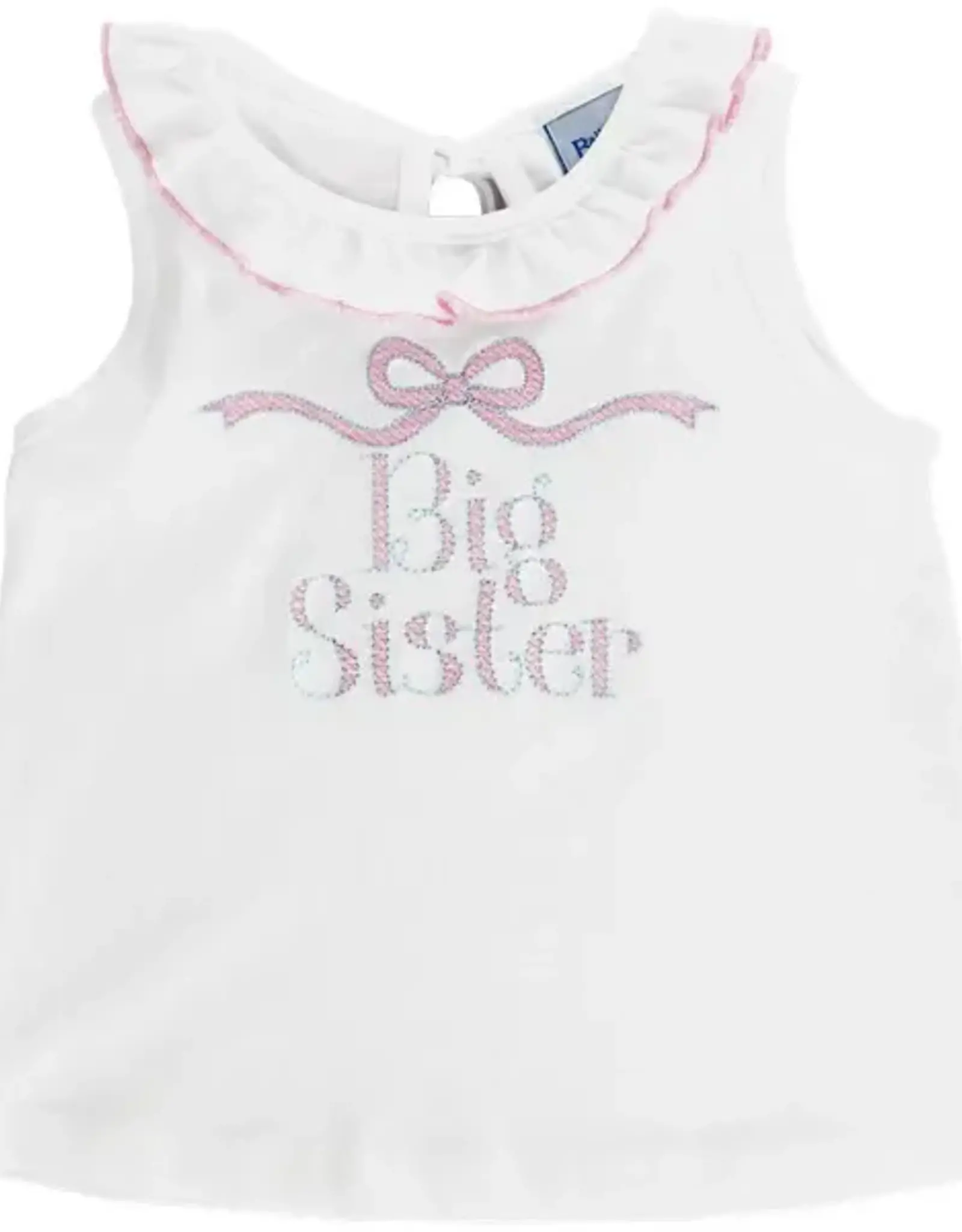 The Bailey Boys White Knit Big Sister Sleeveless Shirt, Bow