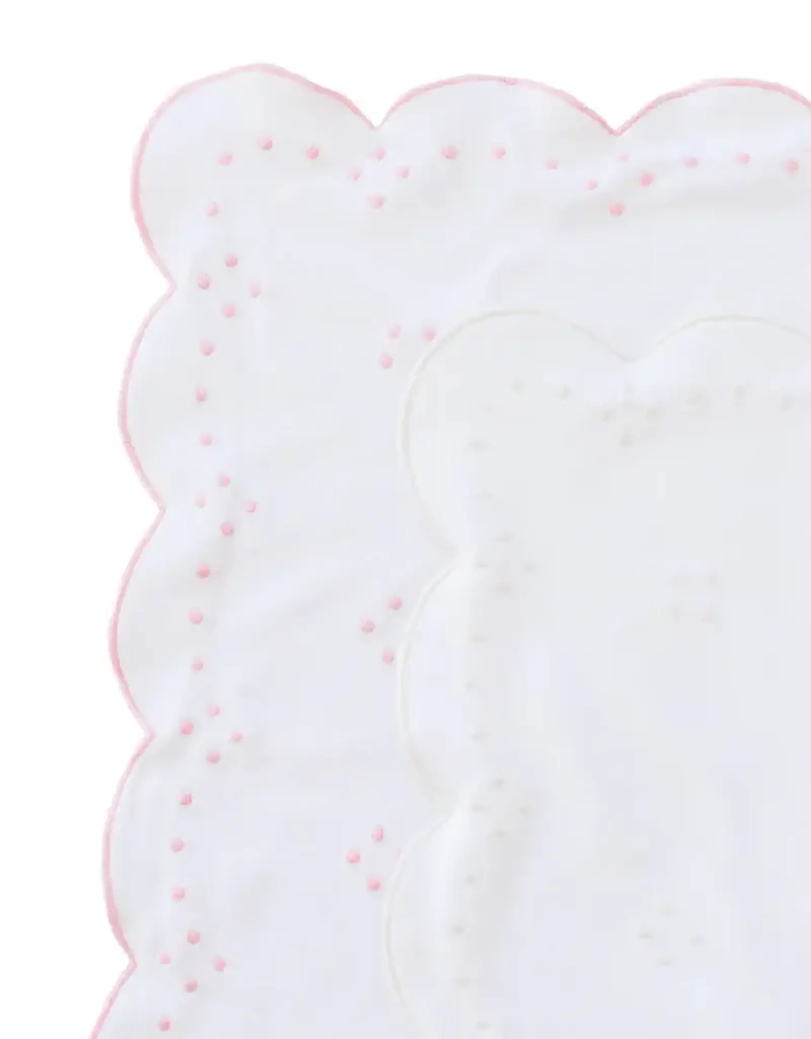 The Proper Peony Scallop Dot Receiving Blanket Ecru