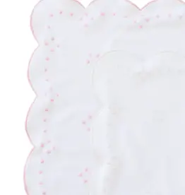 The Proper Peony Scallop Dot Receiving Blanket Ecru