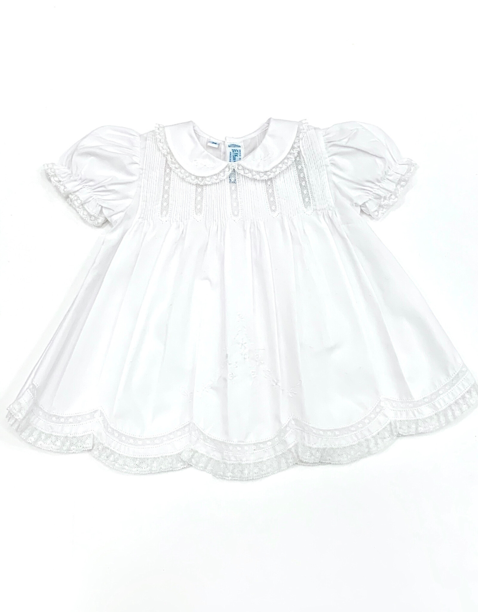 Feltman Brothers White Collared Lace Slip Dress