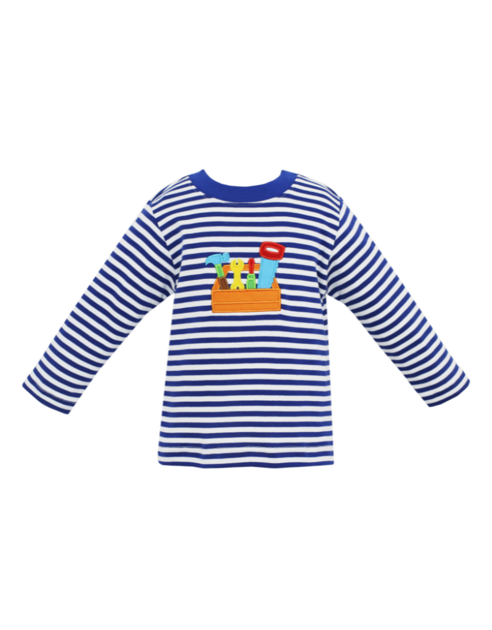 Claire and Charlie Royal Blue Stripe Knit Toolbox LS Shirt - 5