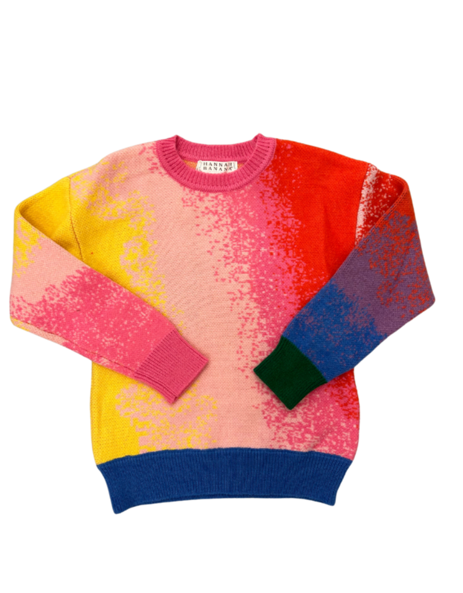 Hannah Banana Rainbow Color Block Sweater