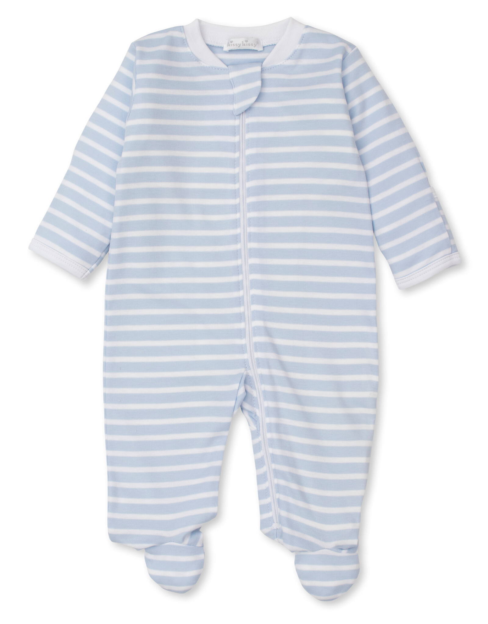 Kissy Kissy PJs Team Stripe Zipper Footie, Blue