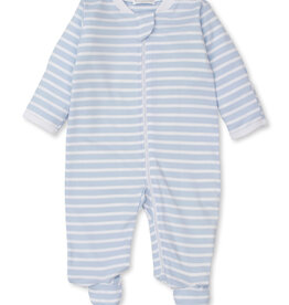 Kissy Kissy PJs Team Stripe Zipper Footie, Blue