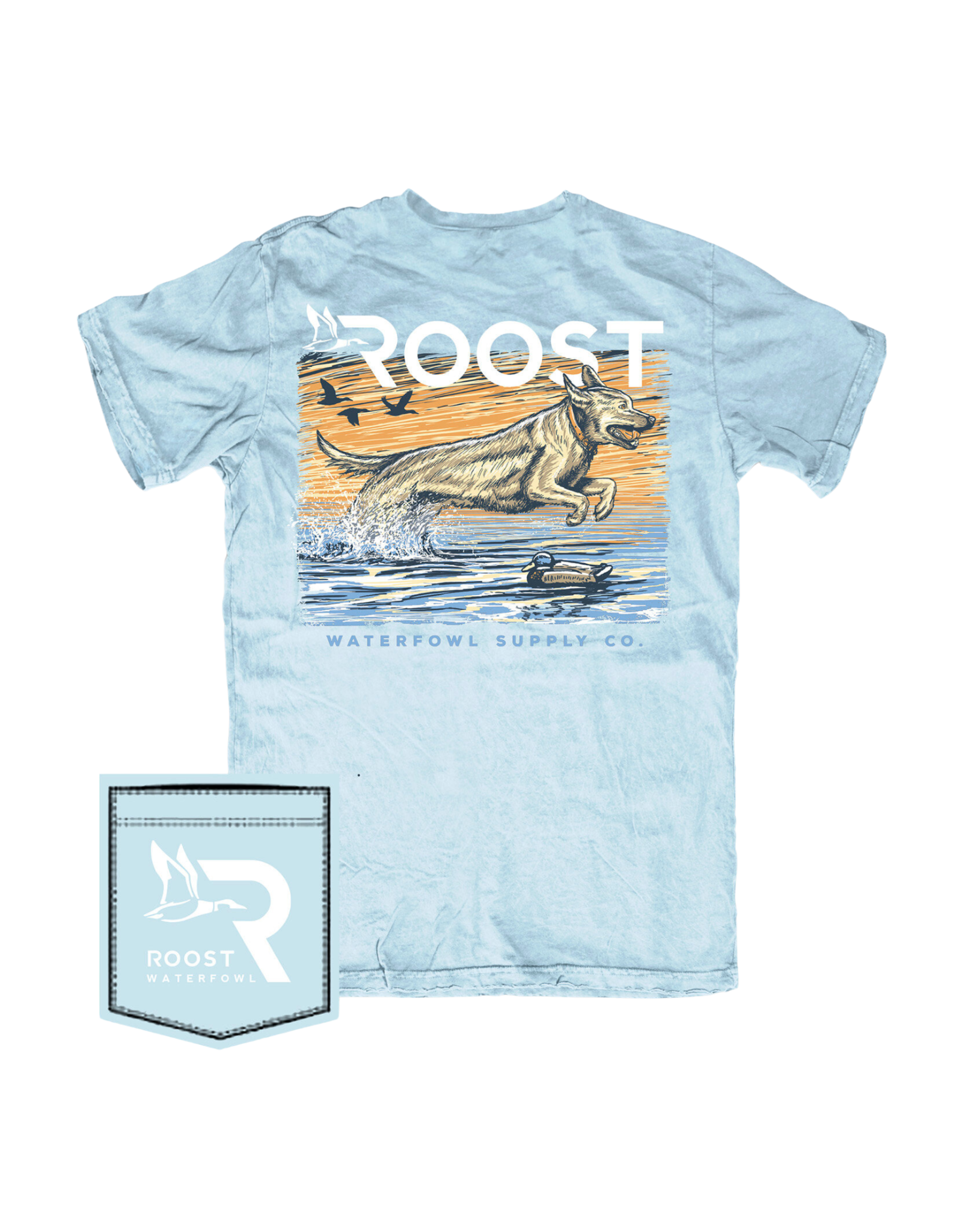 Fieldstone Youth SS Tee Roost Lake Lab Chambray
