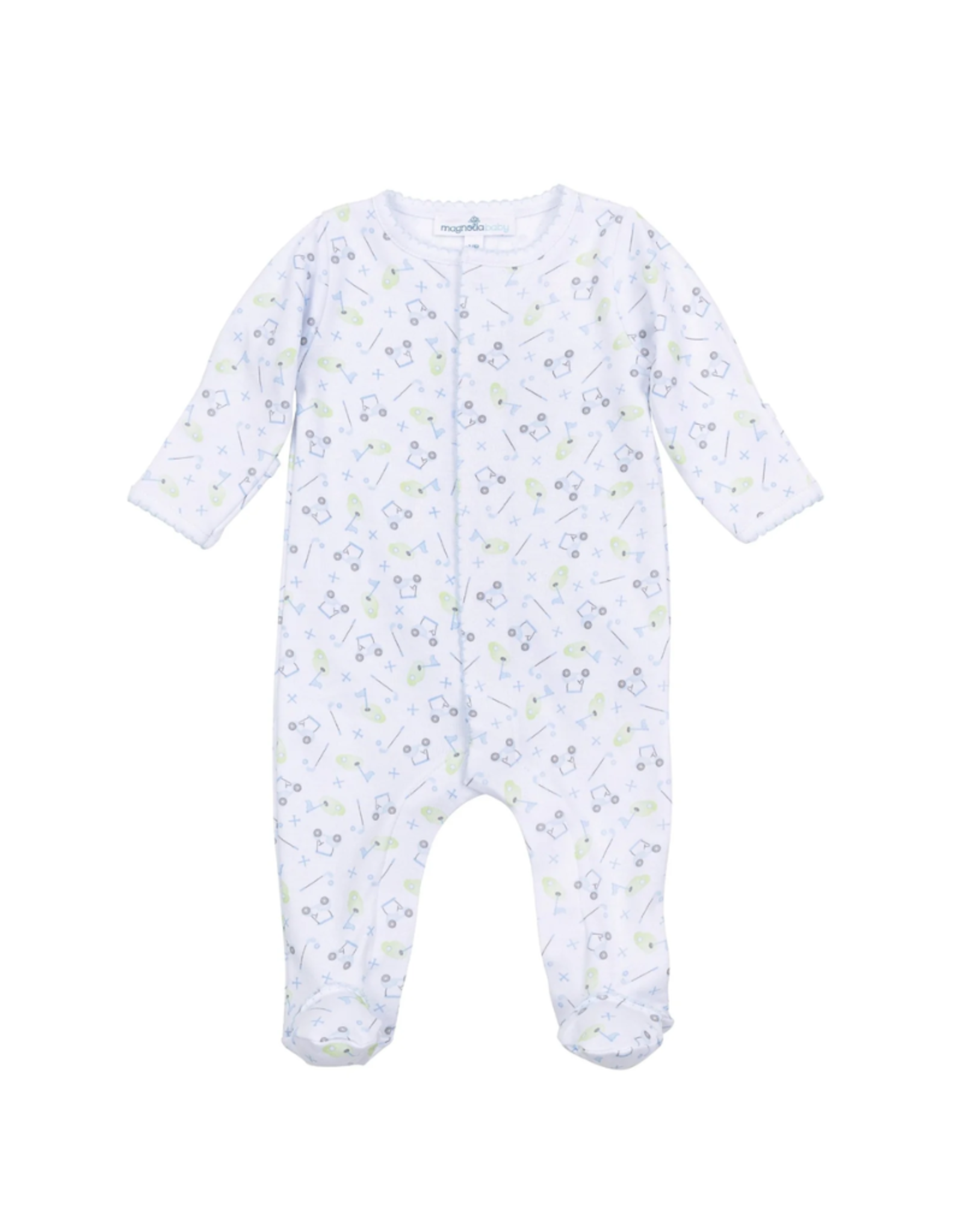 Magnolia Baby Tiny Tee Time Print Footie Lt Blue