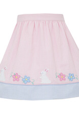 Claire and Charlie Bunny Garden Pink and Blue Seersucker Skirt