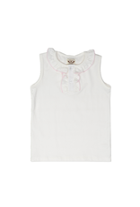 The Oaks Lucy Shirt White w/ Pink Trim