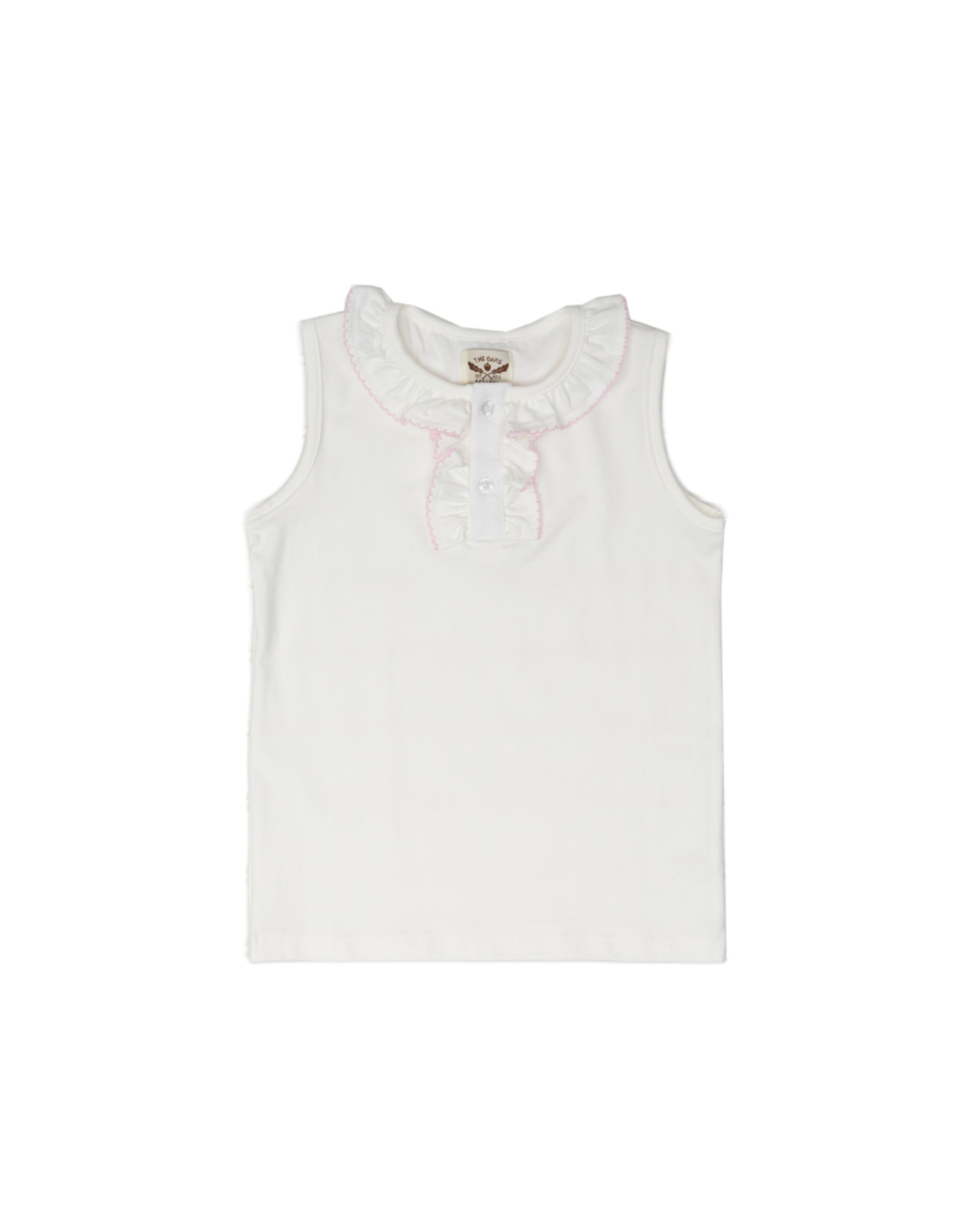 The Oaks Lucy Shirt White w/ Pink Trim
